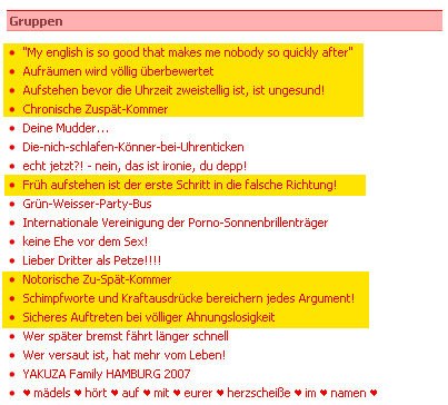Todsünde: Falsche Gruppen